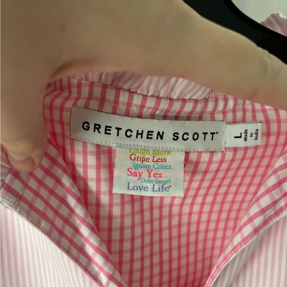 Gretchen Scott pink seer sucker dress size large - Picture 3 of 3